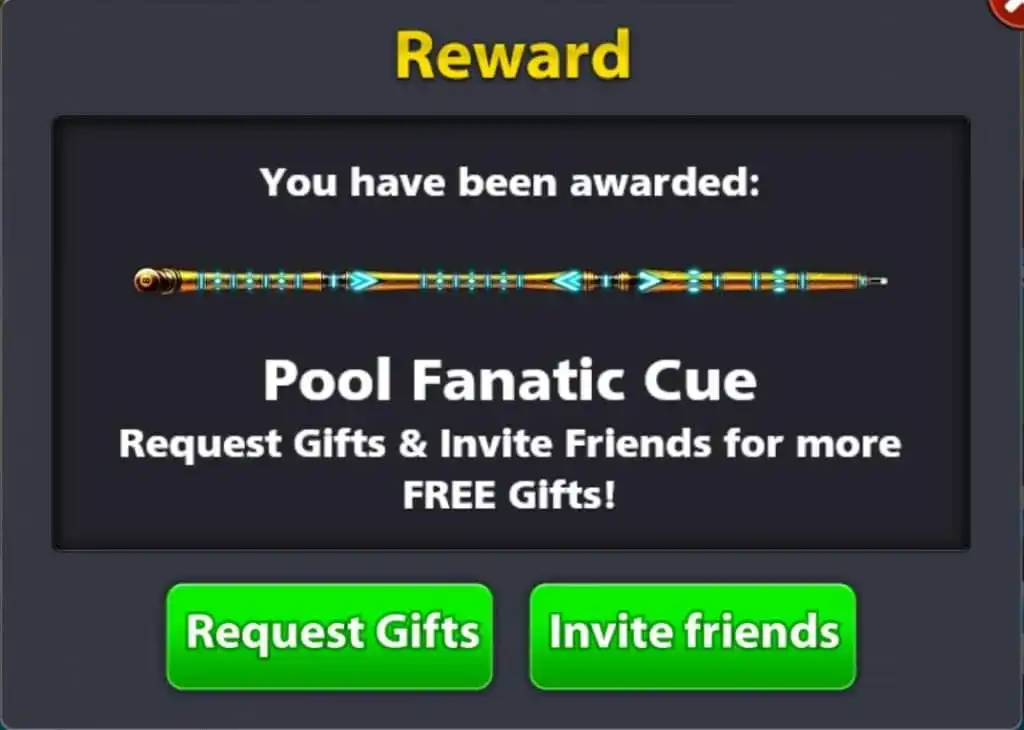 Is pool fanatic cue reward still available for 8ball pool 